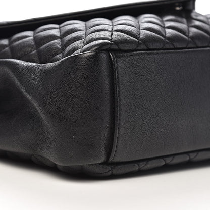 Saint Laurent Calfskin Mixed Matelasse Triquilt Large Monogram Satchel Black 9 of 11