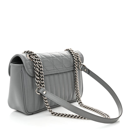 Gucci Calfskin Matelasse Aria Small GG Marmont Shoulder Bag Deep Grey 3 of 10