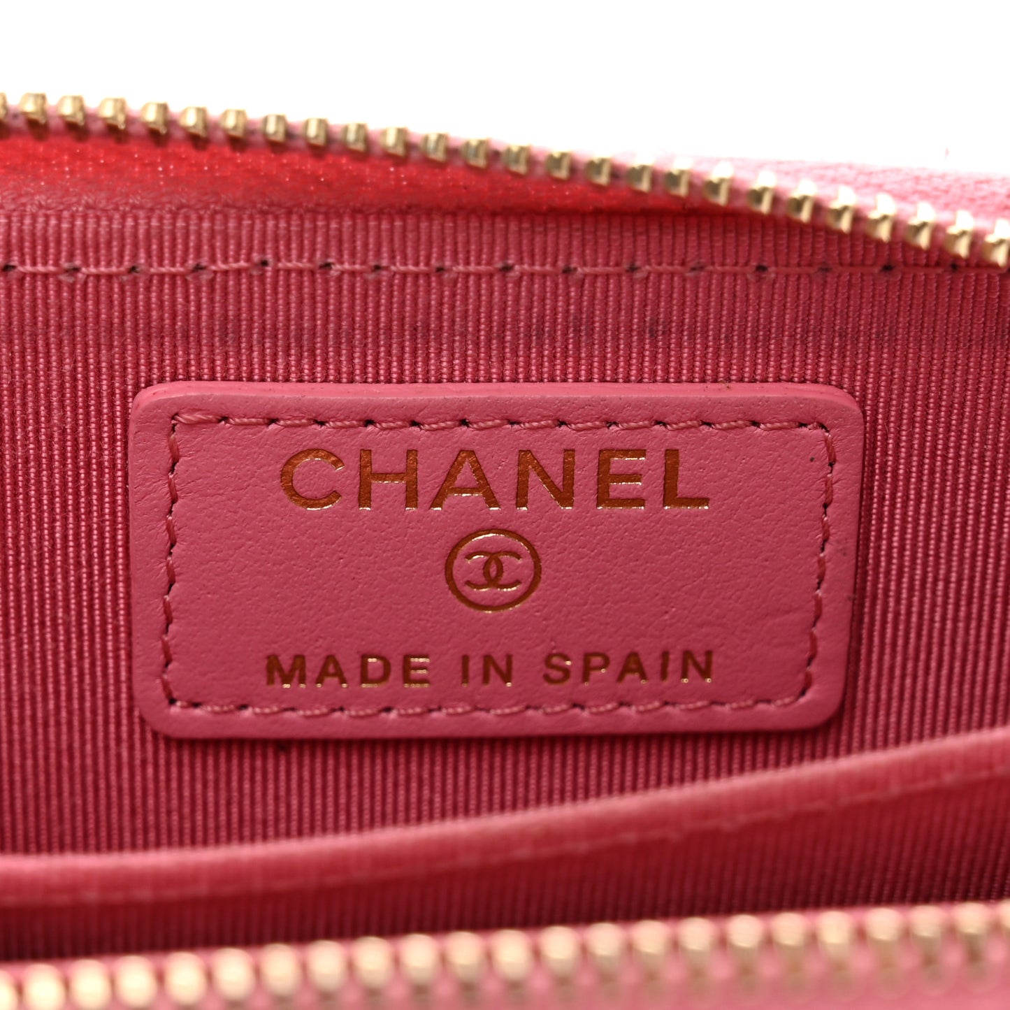Caviar Quilted Zip Coin Purse Pink