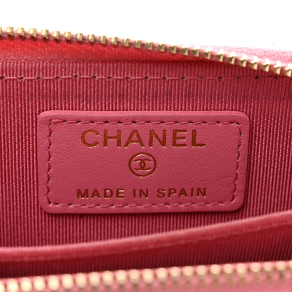 Chanel Caviar Quilted Zip Coin Purse Pink 6 of 8
