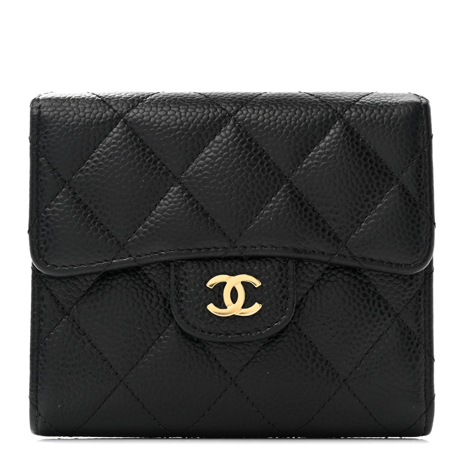 Chanel Caviar Quilted Compact Flap Wallet Black 1 of 10