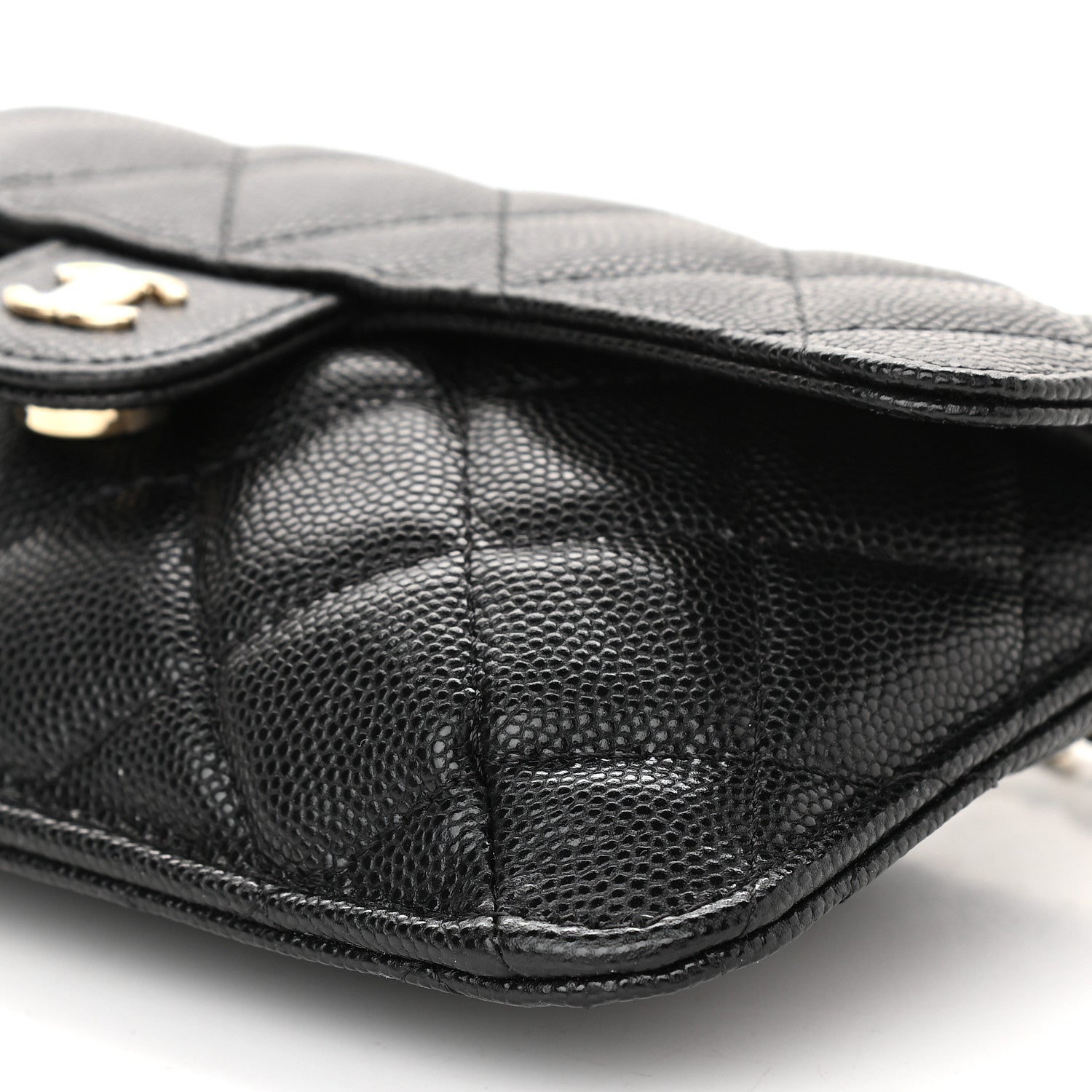 Chanel Caviar Fabric Quilted Foldable Tote With Chain Black Multicolor 14 of 15