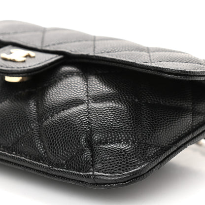 Chanel Caviar Fabric Quilted Foldable Tote With Chain Black Multicolor 14 of 15
