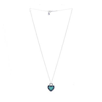 Tiffany Sterling Silver Enamel Return to Tiffany Love Heart Necklace Blue 3 of 7