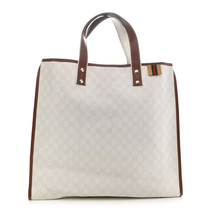 Gucci GG Plus Monogram Large Signature Web Loop Tote White 1 of 10
