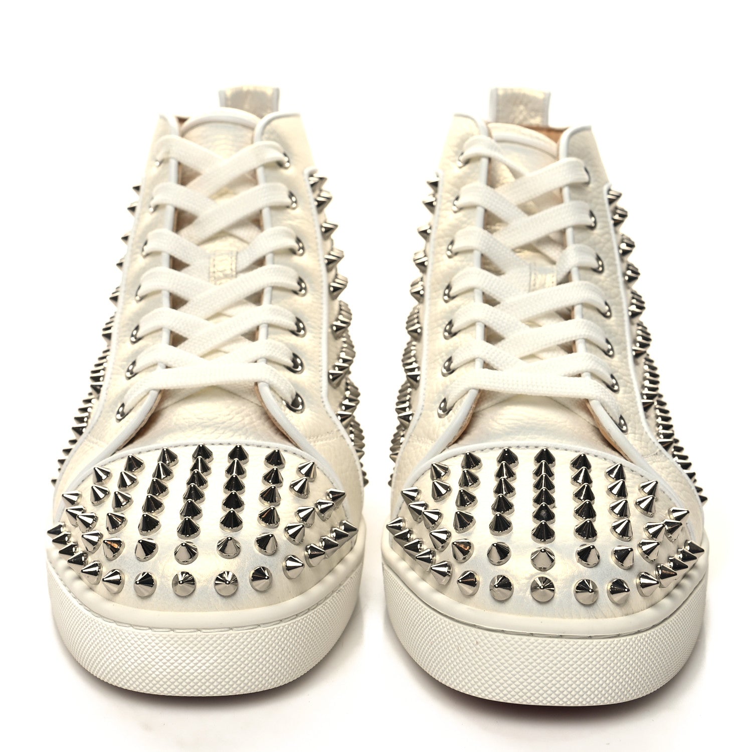 Christian Louboutin Calfskin Spikes Mens Louis Orlato Flat Sneakers 41 Champagne 2 of 9