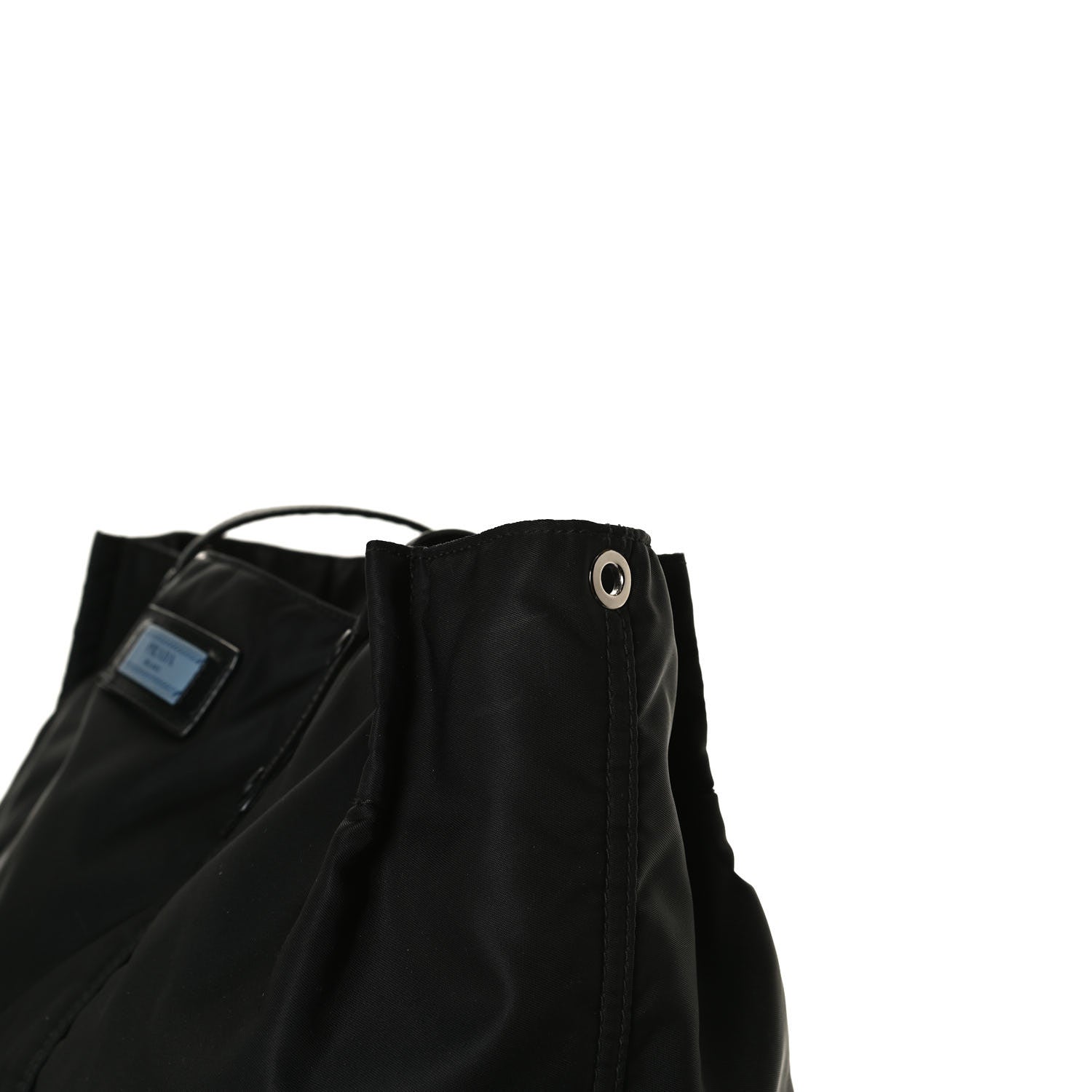 Prada Tessuto Nylon Glace Calfskin Etiquette Tote Black 14 of 16