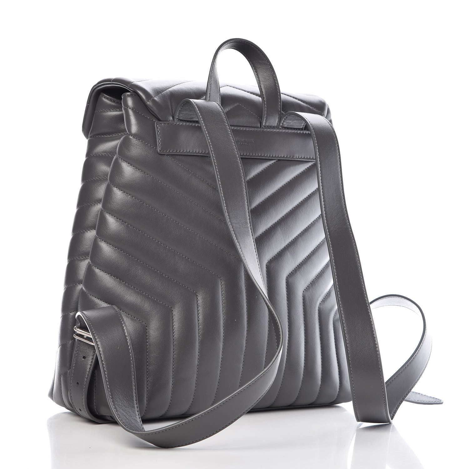 Saint Laurent Calfskin Y Quilted Monogram Medium Loulou Backpack Asphalt 3 of 10