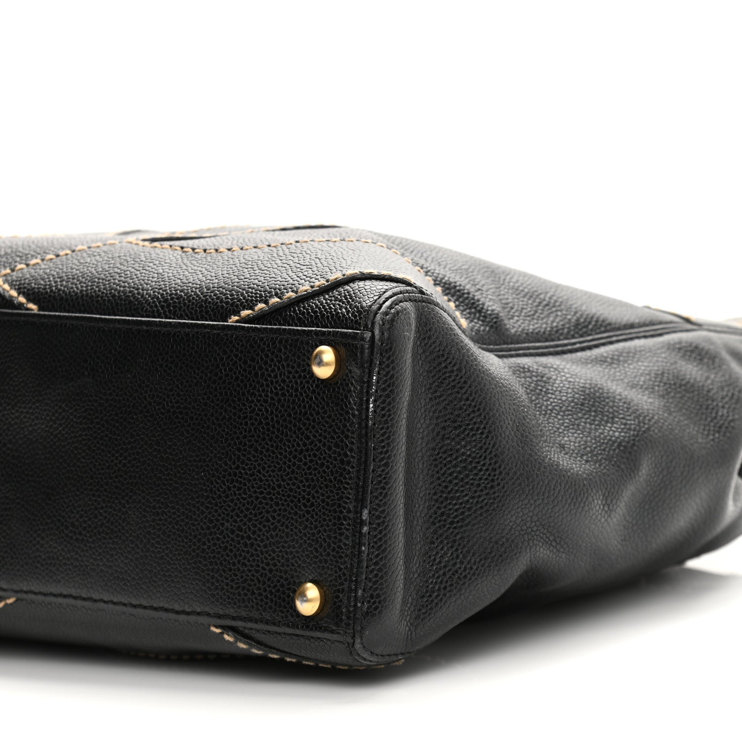 Chanel Caviar CC Stitched Small Tote Black 10 of 12
