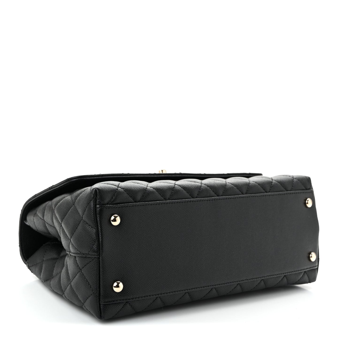 Caviar Quilted Small Coco Handle Flap Black