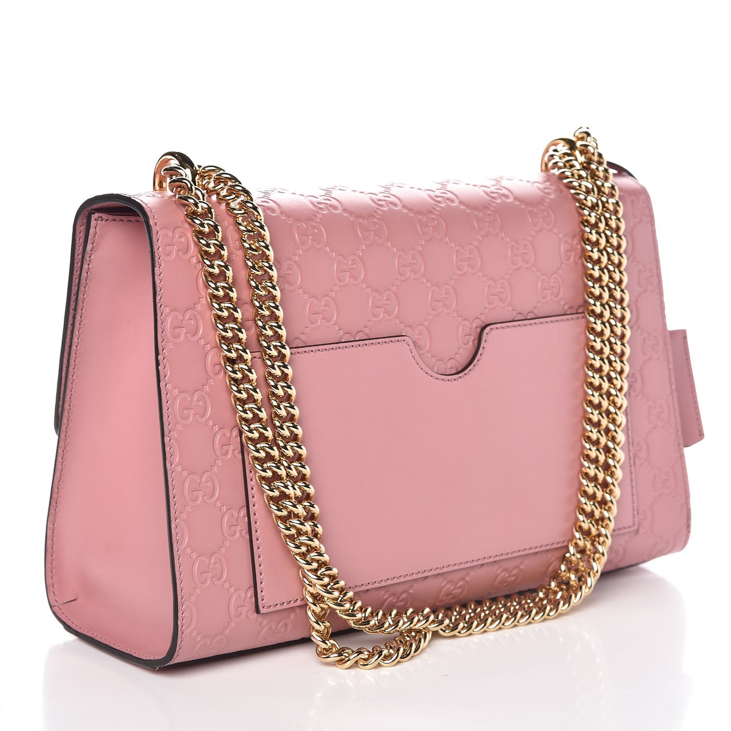 Guccissima Signature Medium Padlock Shoulder Bag Rose Baby Candy
