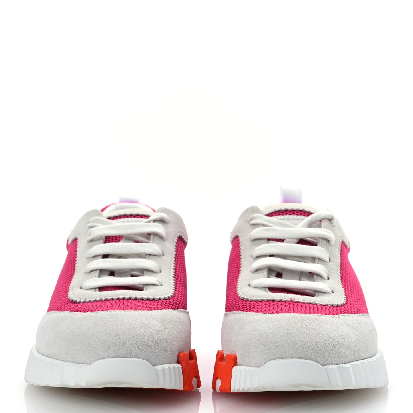 Air Mesh Suede Goatskin Bouncing Sneakers 38 Rose Multicolor