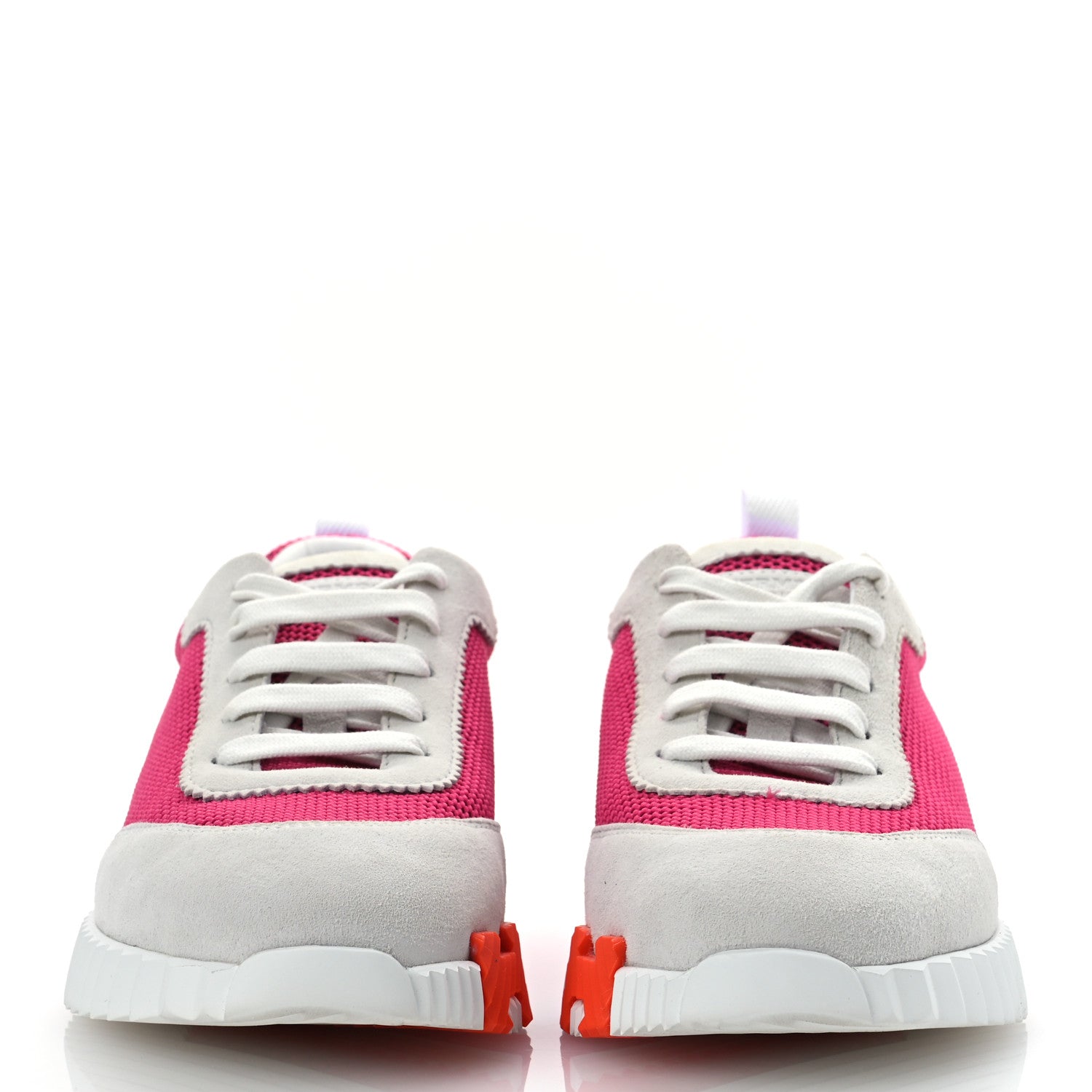 Hermes Air Mesh Suede Goatskin Bouncing Sneakers 38 Rose Multicolor 3 of 12