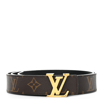Louis Vuitton Calfskin Monogram 30mm LV Initiales Reversible Belt 90 36 Black 1 of 6