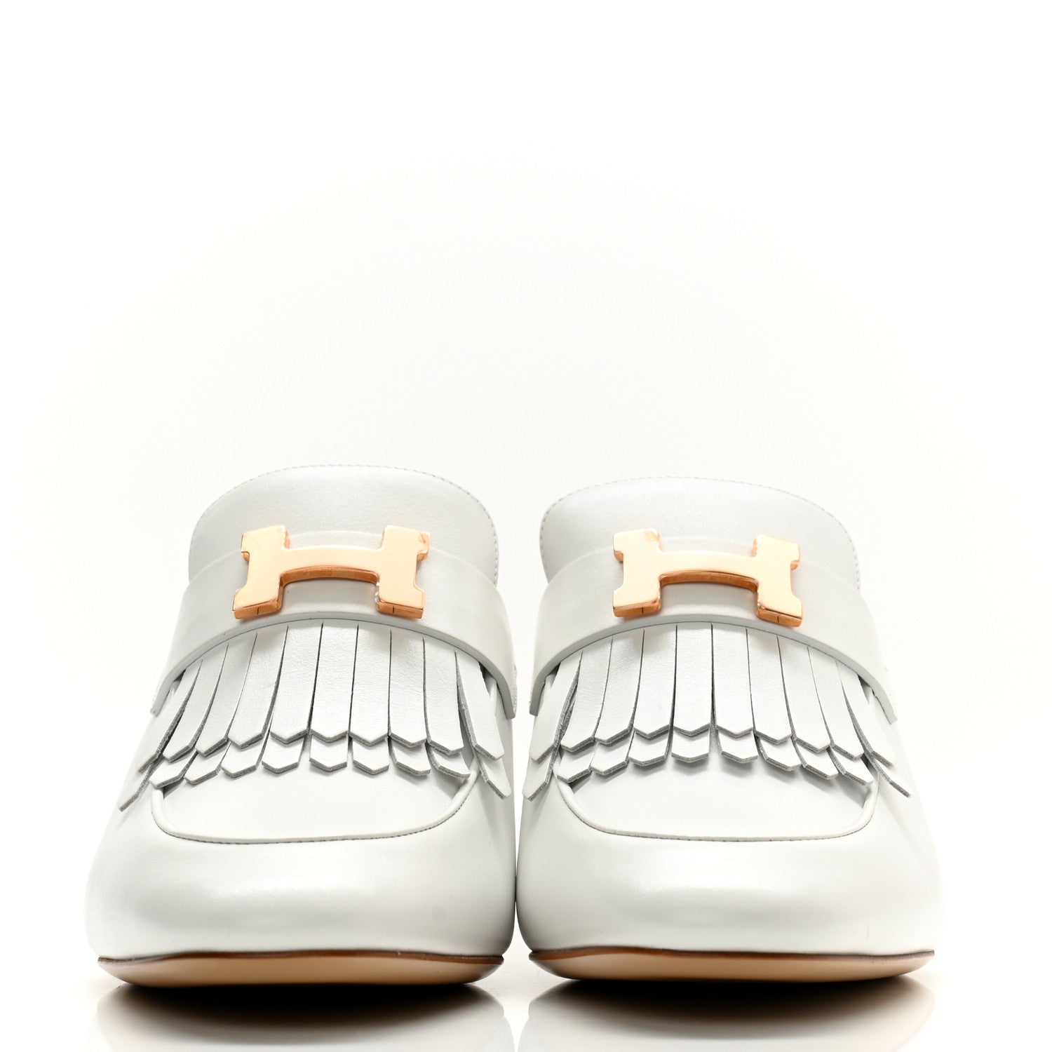 Hermes Goatskin Tuileries Mules 37 White 2 of 9