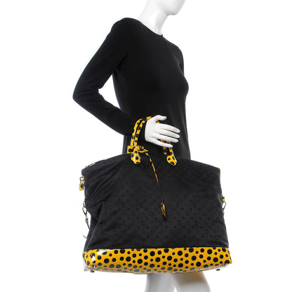 Louis Vuitton Nylon Monogram Kusama Infinity Dots Lockit GM Black Yellow 2 of 10