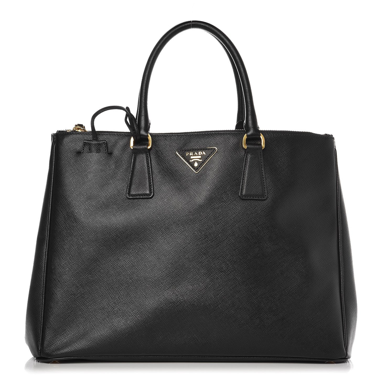 Saffiano Large Galleria Double Zip Tote Black