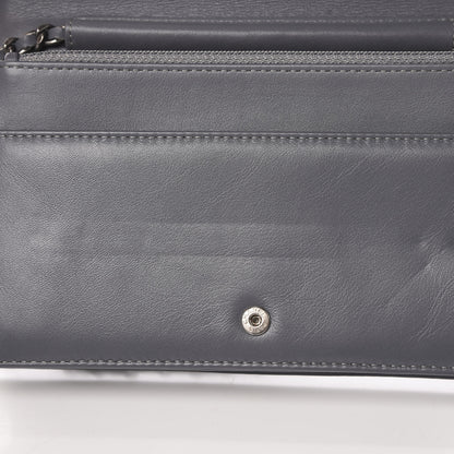 Chanel Patent Camellia Embossed Wallet on Chain WOC Dark Blue 13 of 14