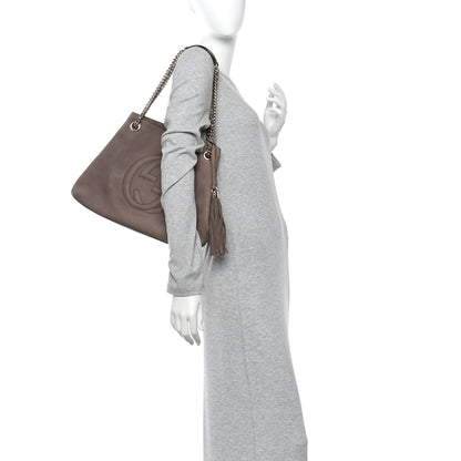 Gucci Vitello Range Medium Soho Chain Shoulder Bag Grey Field 2 of 15
