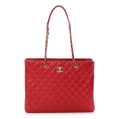 Chanel Caviar Quilted Large Shopping Tote Red 1 of 12