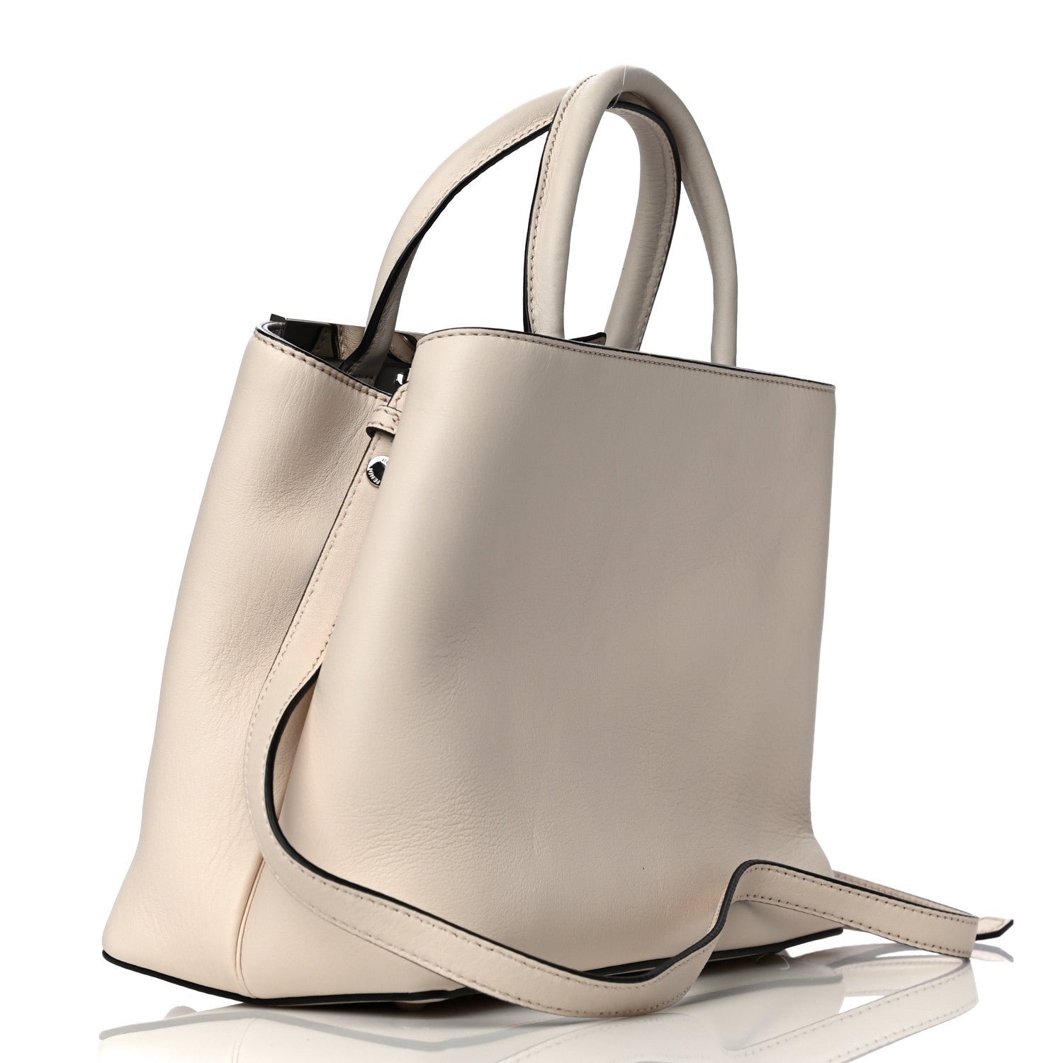 Fendi Vitello Dolce Century Petite 2Jours Tote Camelia Ghiaccio 2 of 13