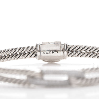 David Yurman Sterling Silver Diamond 7mm Mini Loop Labyrinth Bracelet 4 of 5