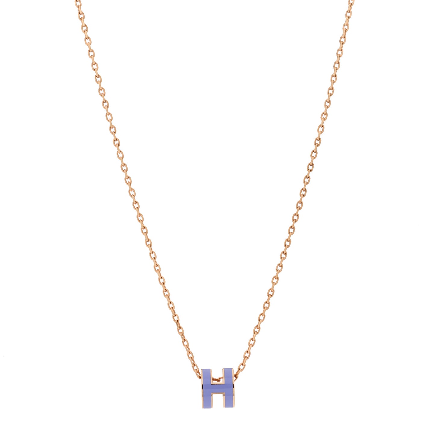 Rose Gold Mini Pop H Pendant Necklace Lilas