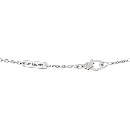 Van Cleef & Arpels 18K White Gold Diamond Celadon Green Sevres Porcelain Vintage Alhambra Pendant Necklace 5 of 6