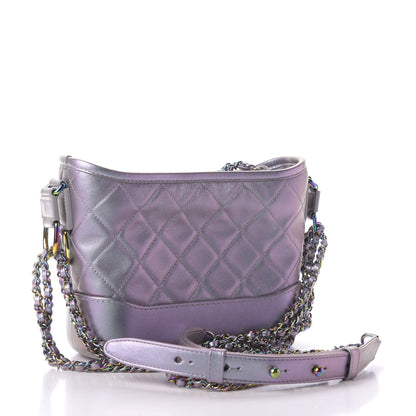 Chanel Iridescent Lambskin Calfskin Quilted Small Gabrielle Hobo Light Purple 3 of 12