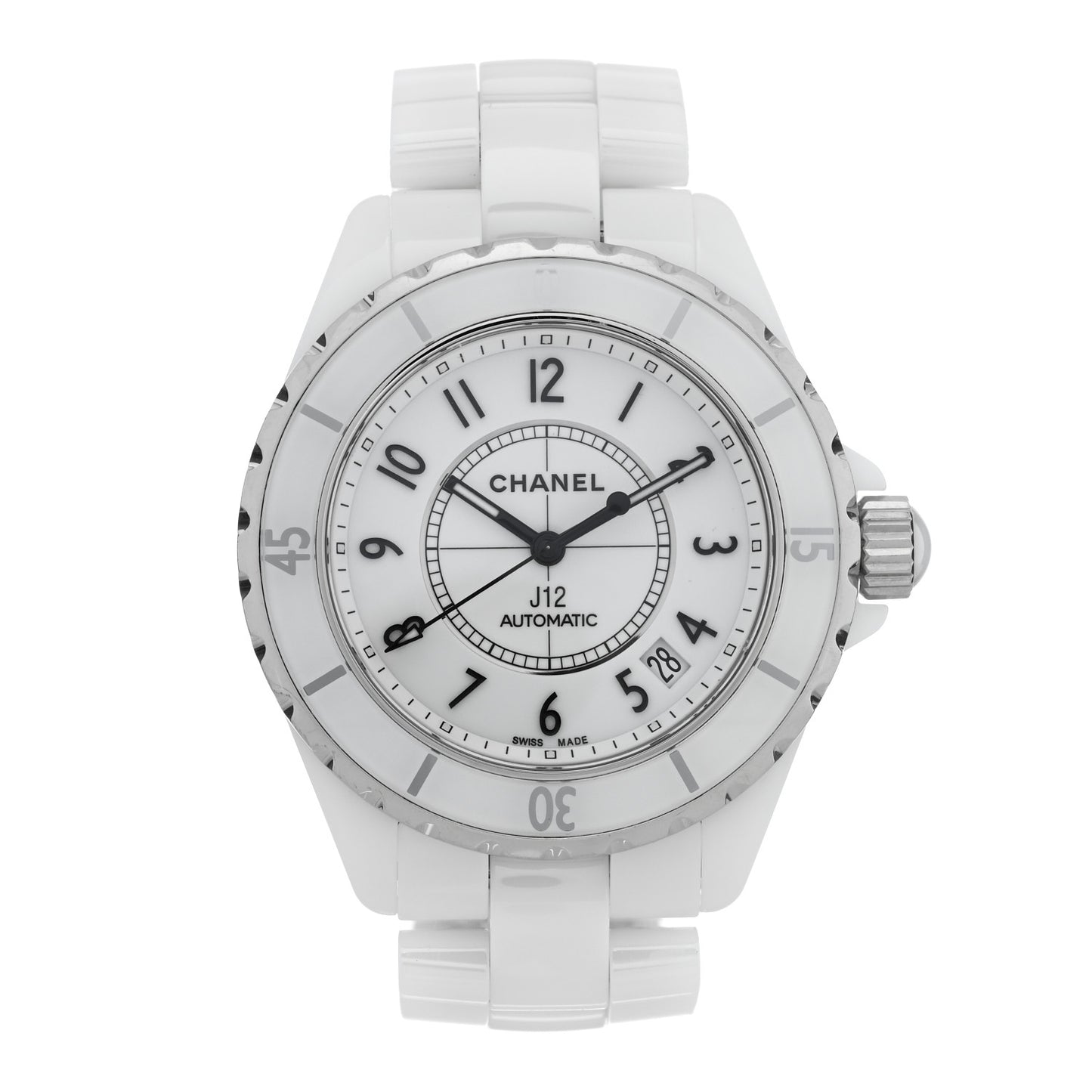 Stainless Steel Ceramic 38mm J12 Automatic Watch White