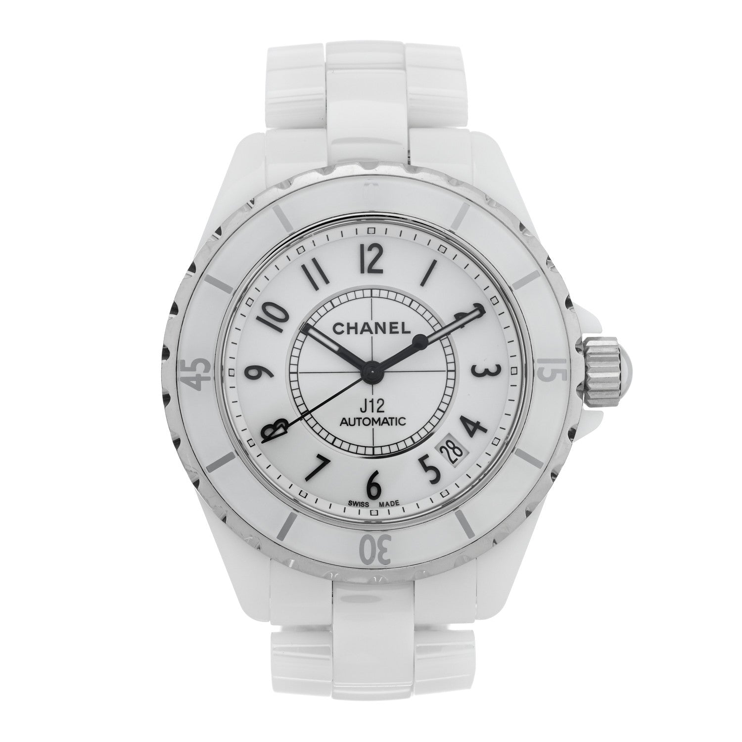 Chanel Stainless Steel Ceramic 38mm J12 Automatic Watch White 1 of 4