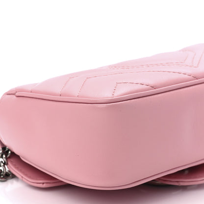 Gucci Calfskin Matelasse Super Mini GG Marmont Shoulder Bag Wild Rose 10 of 12