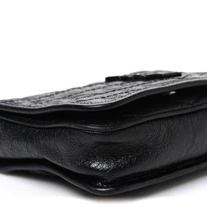 Saint Laurent Crinkled Calfskin Matelasse Monogram Niki Chain Wallet Black 8 of 10