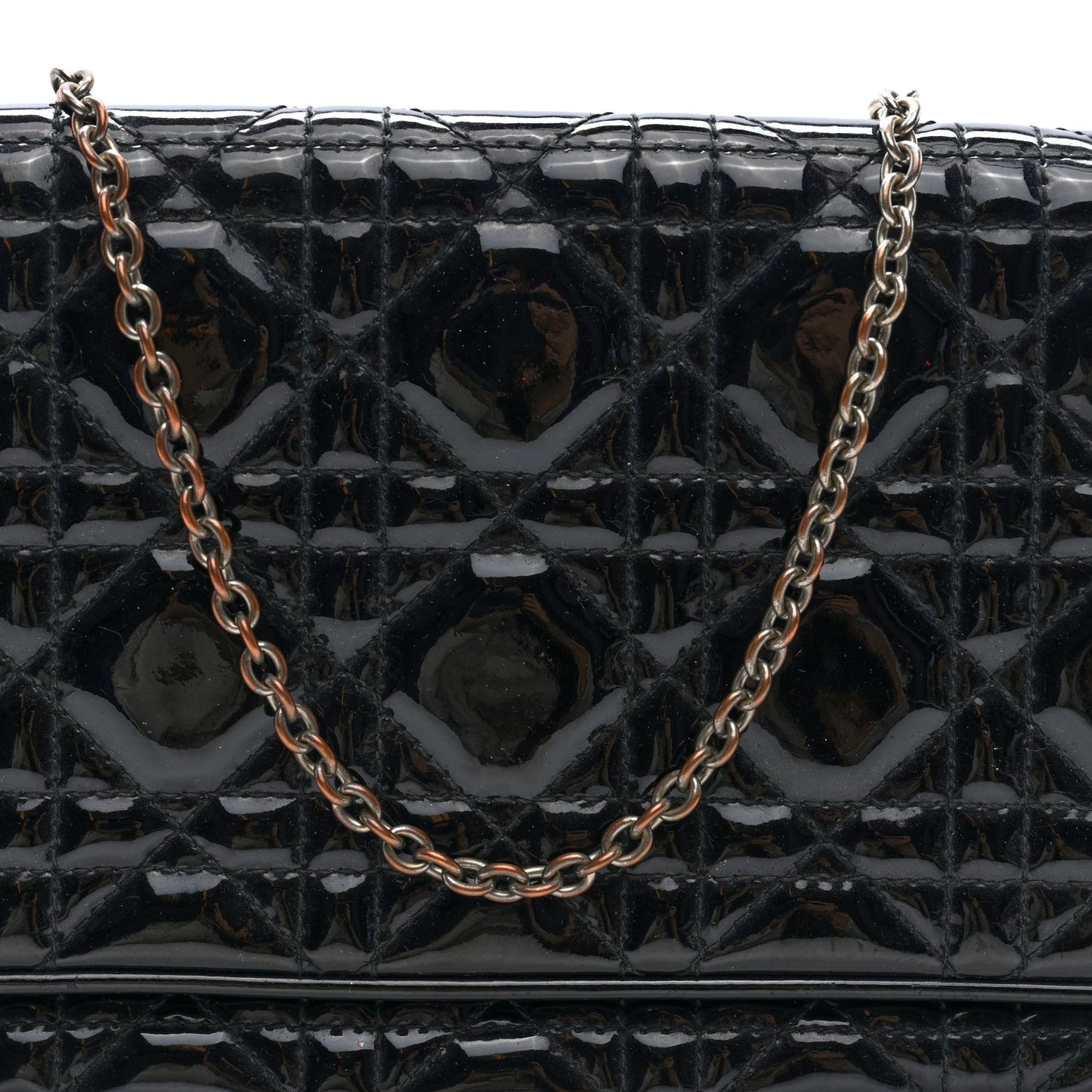 Patent Cannage Wallet on Chain Pouch Black