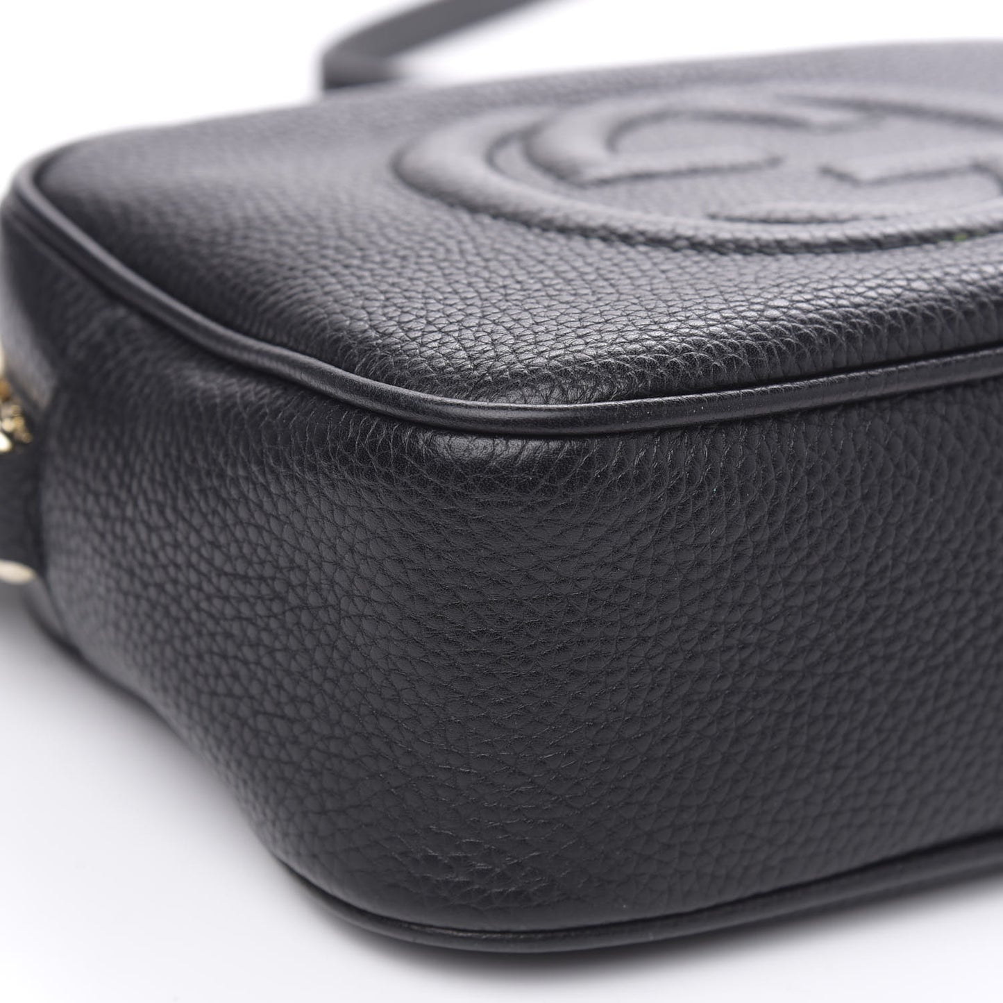 Pebbled Calfskin Small Soho Disco Bag Black