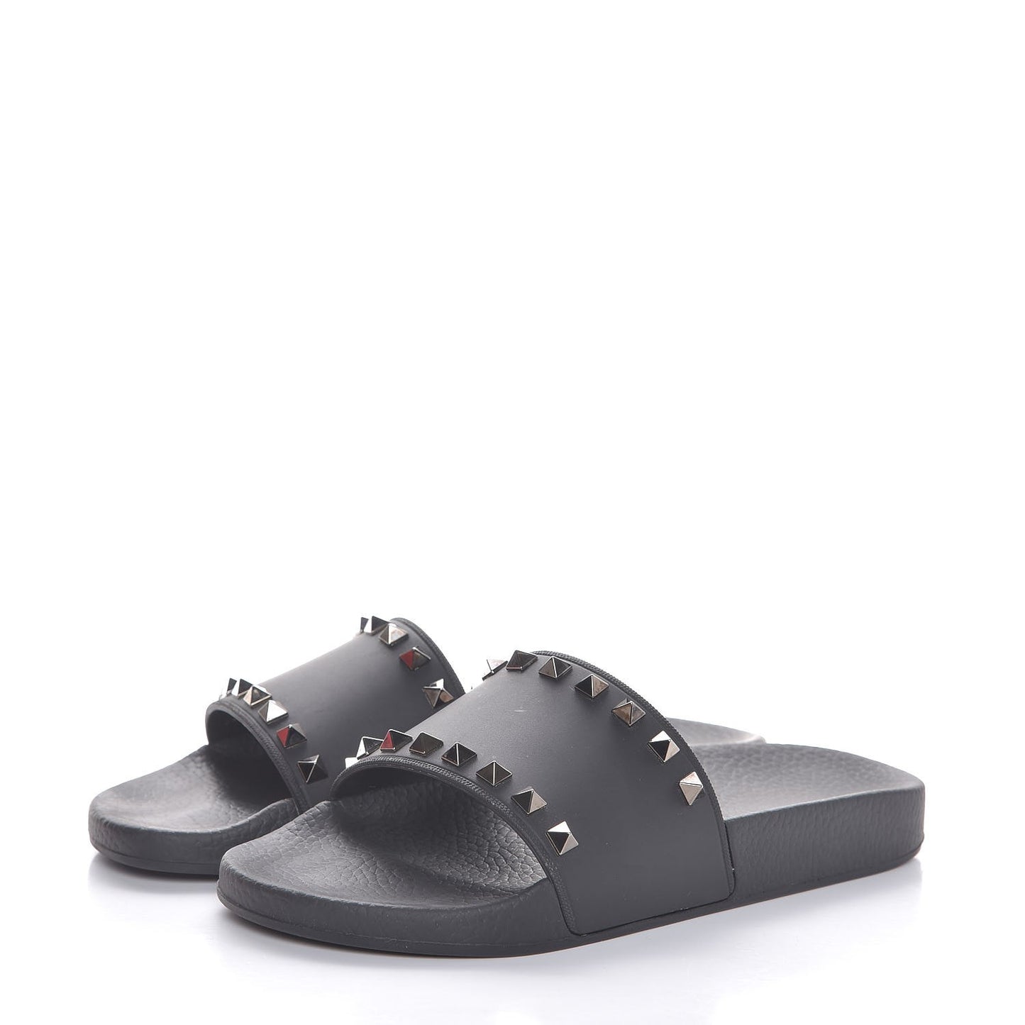 Rubber Rockstud Slide Sandals 38 Black