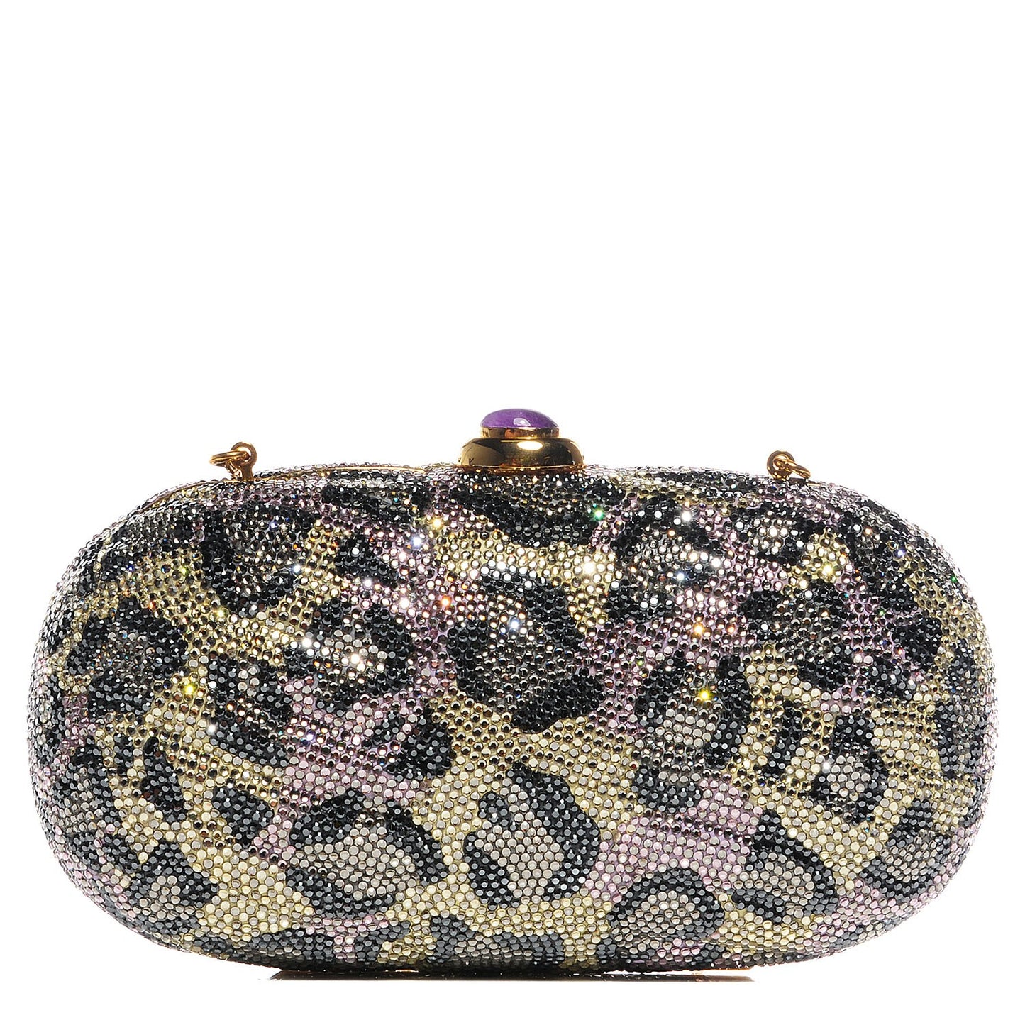 Swarovski Crystal Leopard Minaudiere Clutch