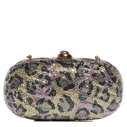 Judith Leiber Swarovski Crystal Leopard Minaudiere Clutch 1 of 6