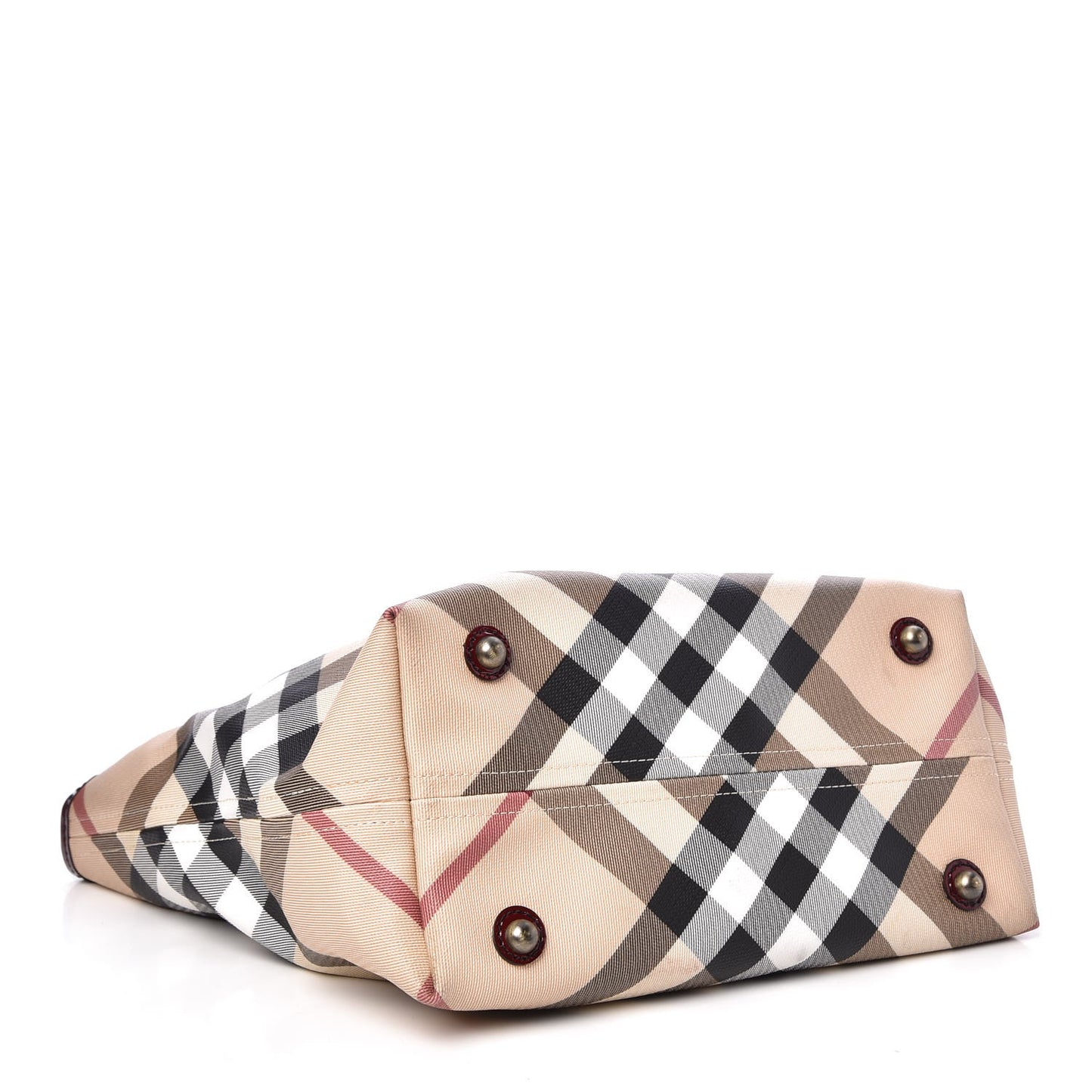 Patent Trim Small Nova Check Tote Red
