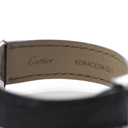Cartier Stainless Steel Alligator 22mm Tank Basculante Quartz Watch Black 6 of 6