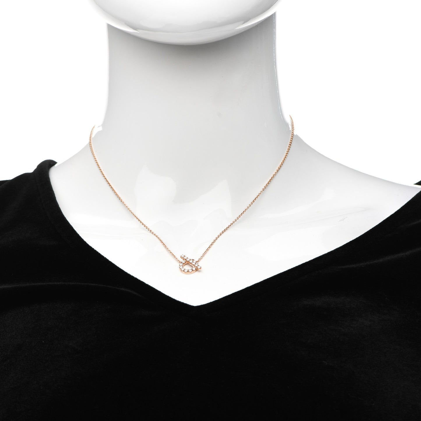 18K Rose Gold Diamond Finesse Pendant Necklace