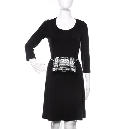Balenciaga Calfskin Graffiti Hourglass Belt Bag S Black White 2 of 9