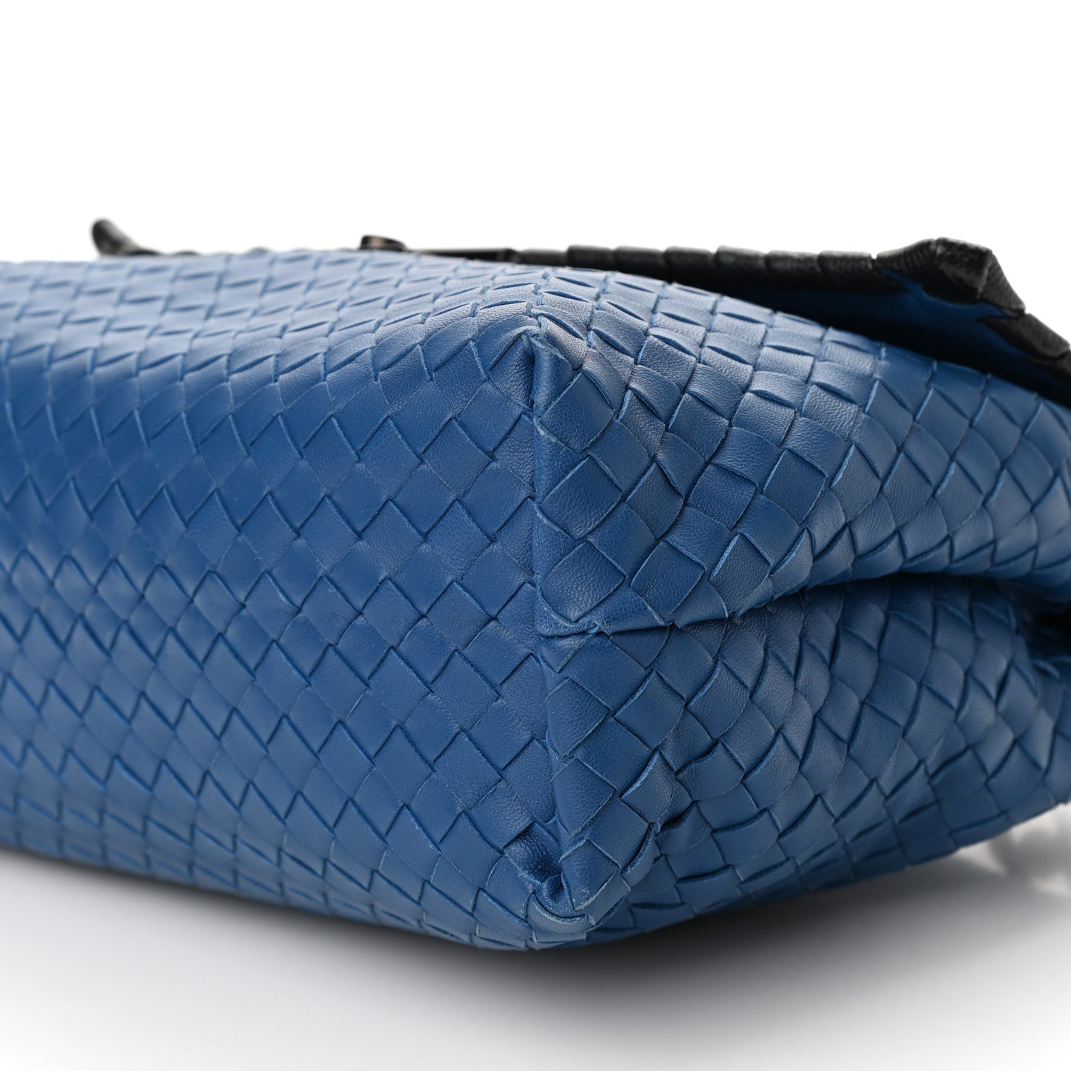 Bottega Veneta Nappa Intrecciato Glass Flap Bag Blue Black 9 of 9
