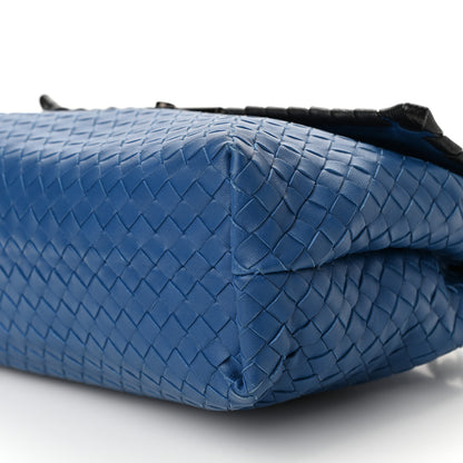 Bottega Veneta Nappa Intrecciato Glass Flap Bag Blue Black 9 of 9