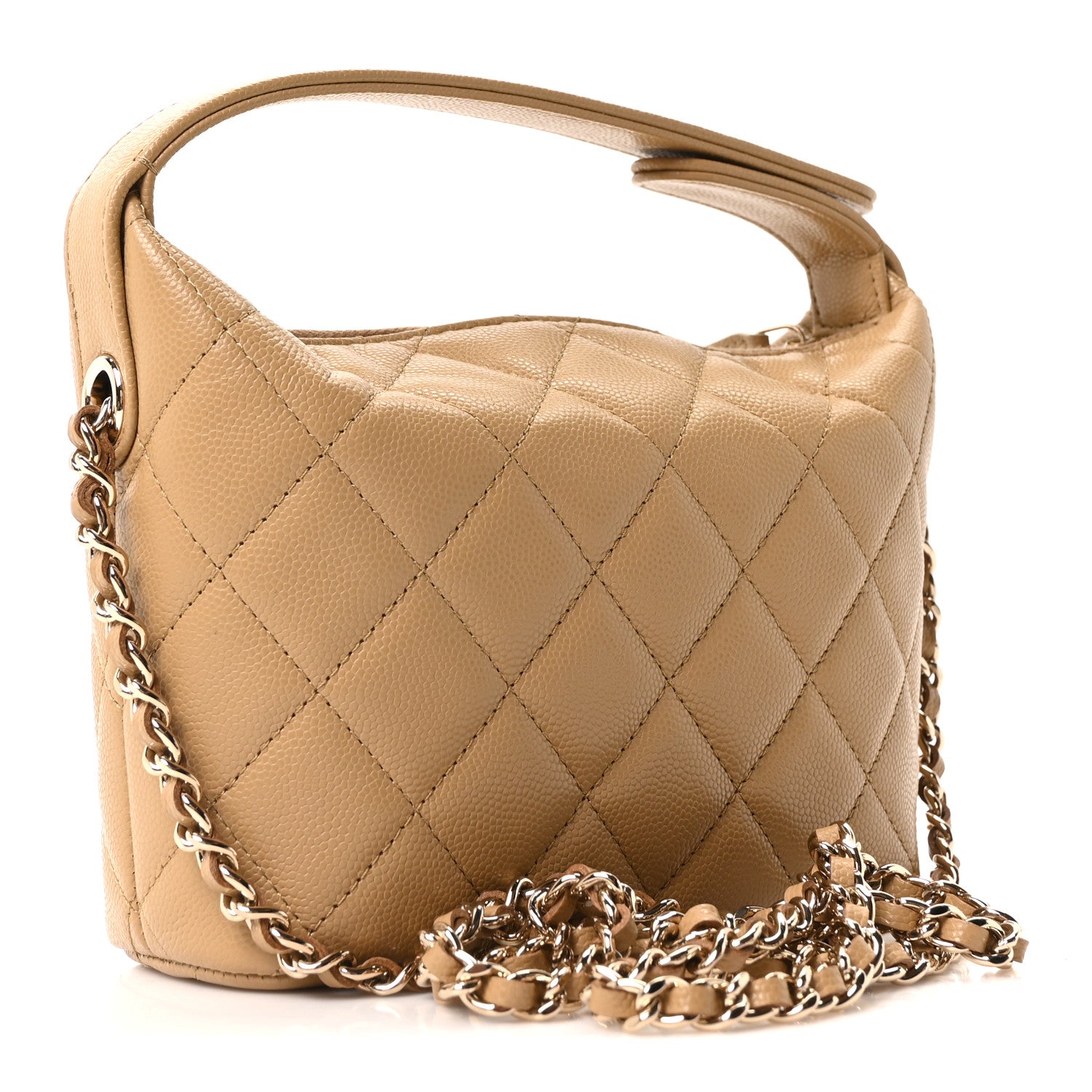 Chanel Caviar Quilted Chain Hobo Dark Beige 4 of 21