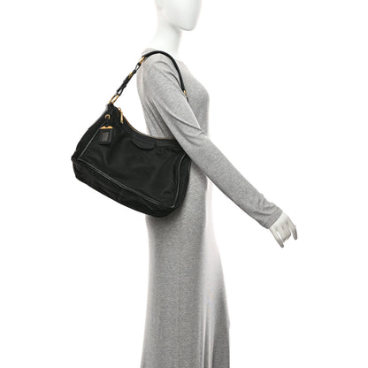 Prada Tessuto Nylon Zip Hobo Black 2 of 10