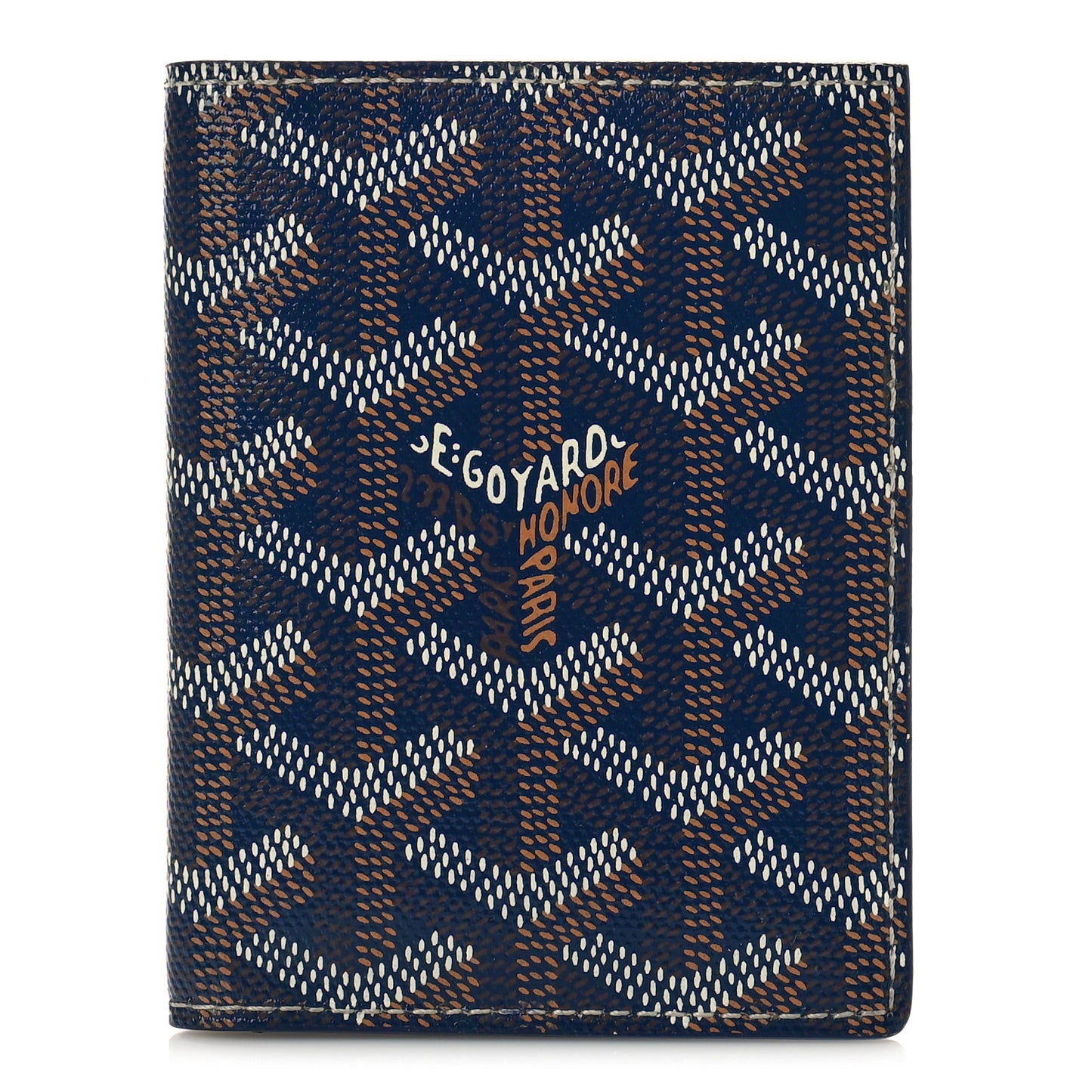 Goyardine Saint Marc Folding Card Case Navy