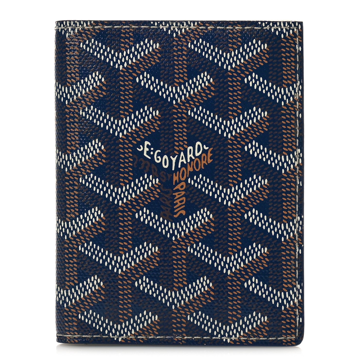 Goyard Goyardine Saint Marc Folding Card Case Navy 1 of 9
