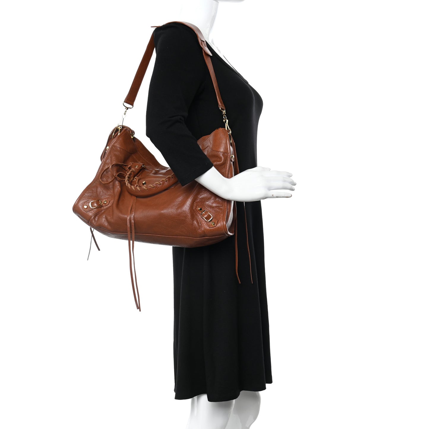 Agneau Classic Gold Hardware City Marron Cognac