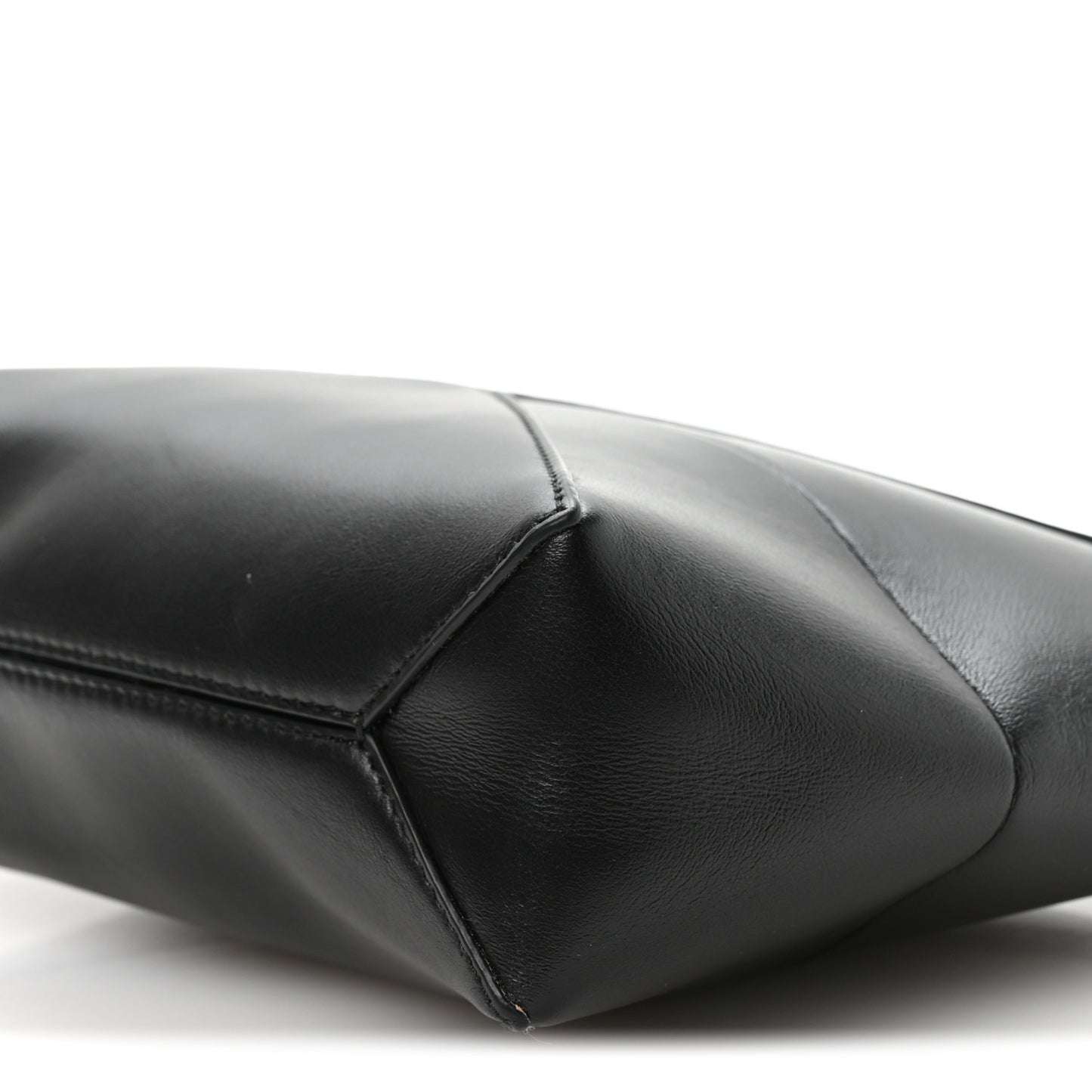 Shiny Calfskin Puzzle Fold Pouch Black